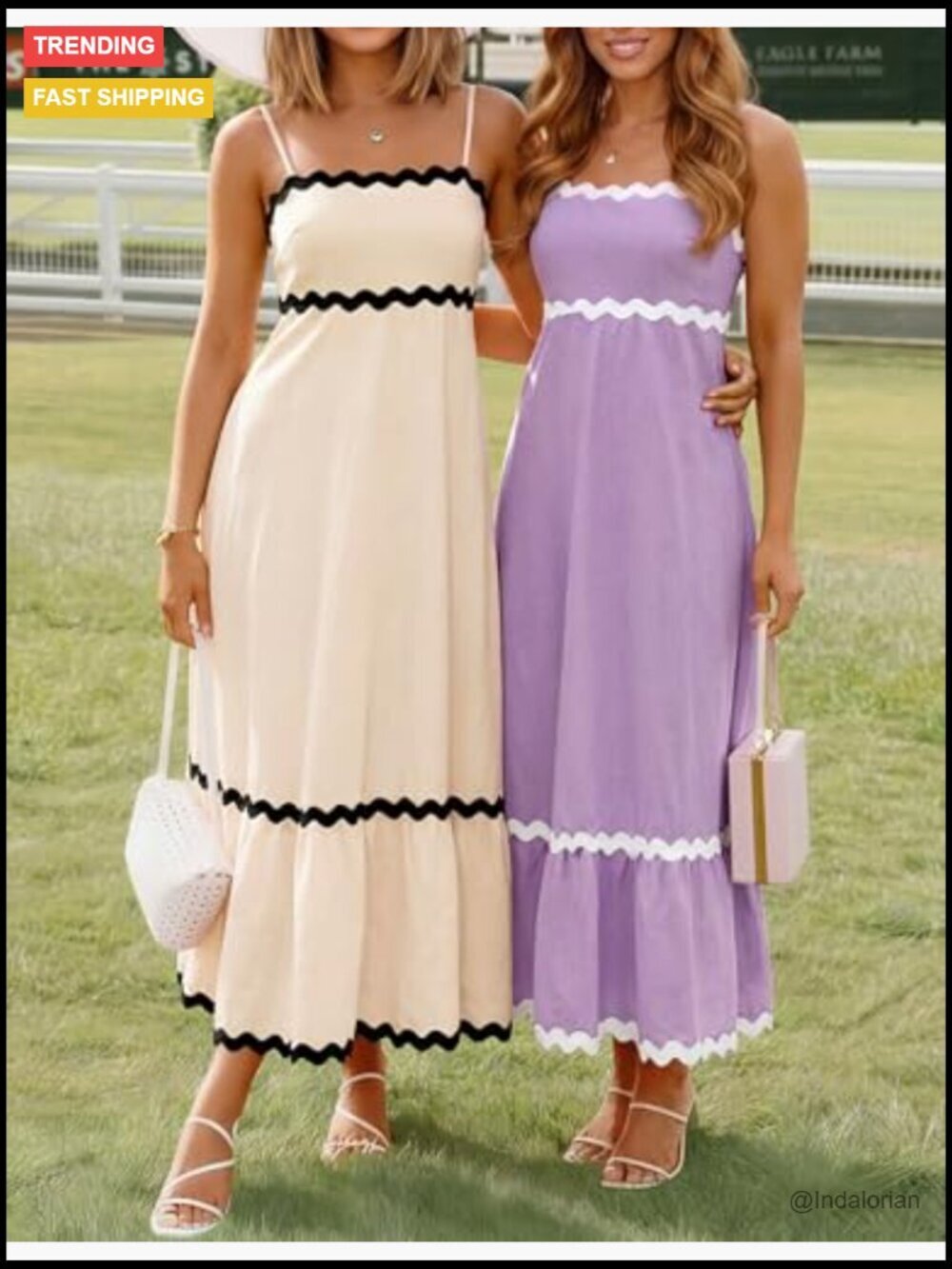 Spaghetti Strap Sleeveless Backless Sundress Flowy Smocked A Line Midi Dress - Picture 3 of 7